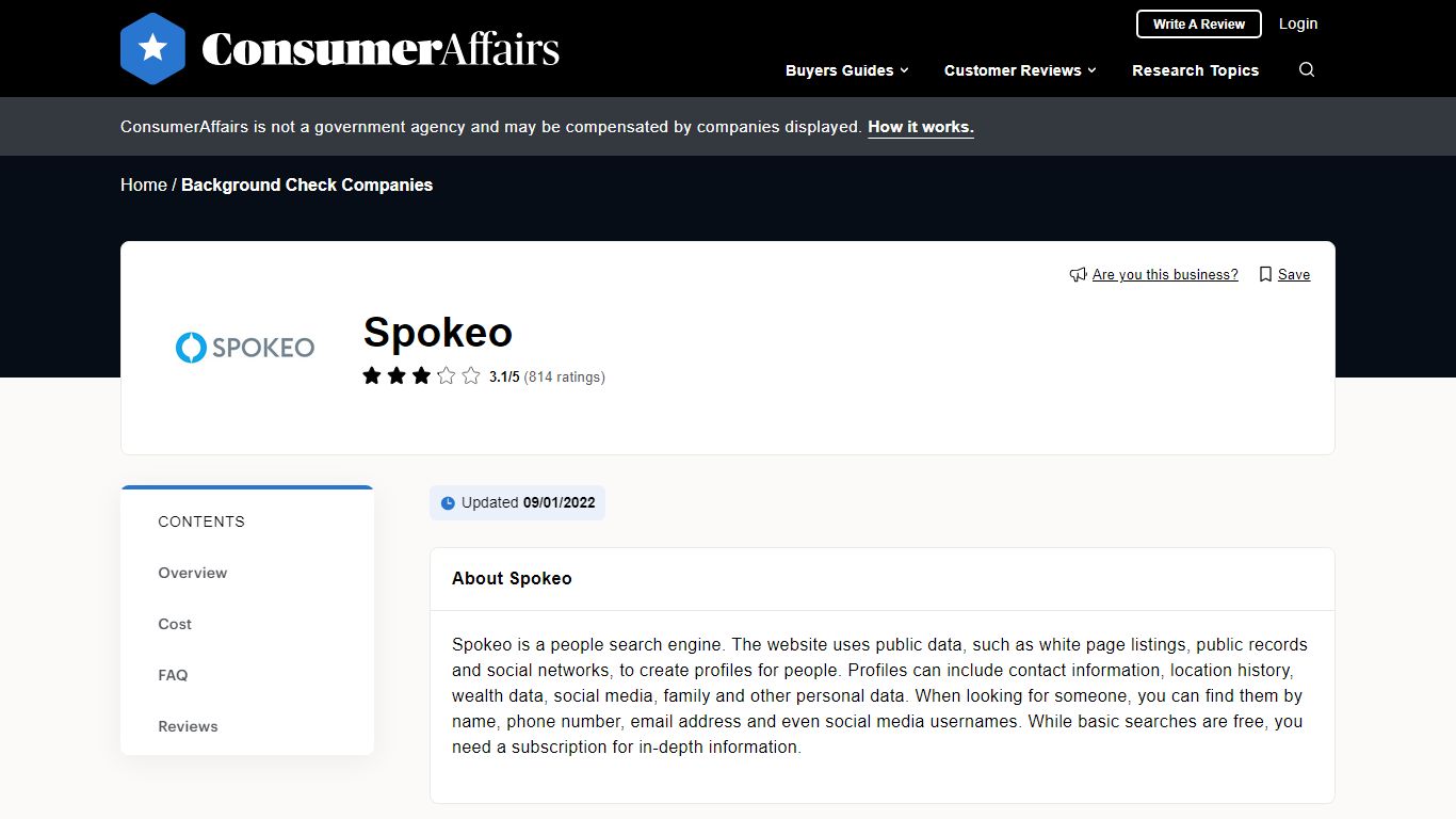 Top 813 Spokeo Reviews - ConsumerAffairs